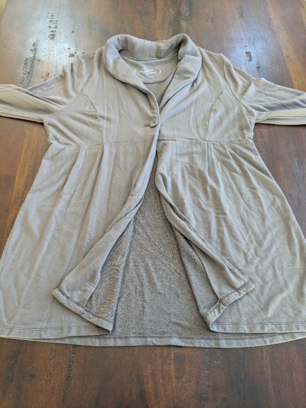 Soma Live Lounge Wear Brown Single Button Pleated Empire Waist Cardigan Jacket